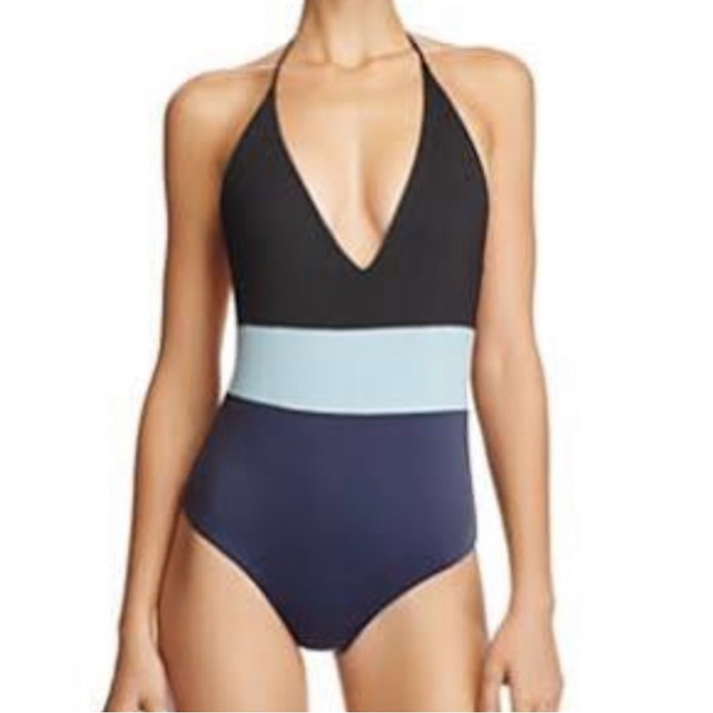 NWT TAVIK ONE PIECE REVERSIBLE COLOR BLOCK BLUE BATHING SUIT SIZE L